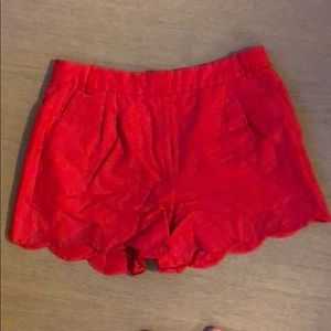 J Crew scalloped red short size 2